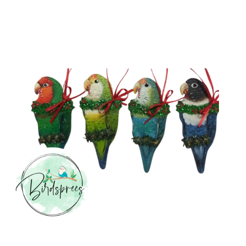 Parrot Christmas Ornament Lovebird - Birdsprees